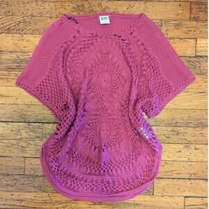 Oversized Crochet Fairy Top Magenta XS